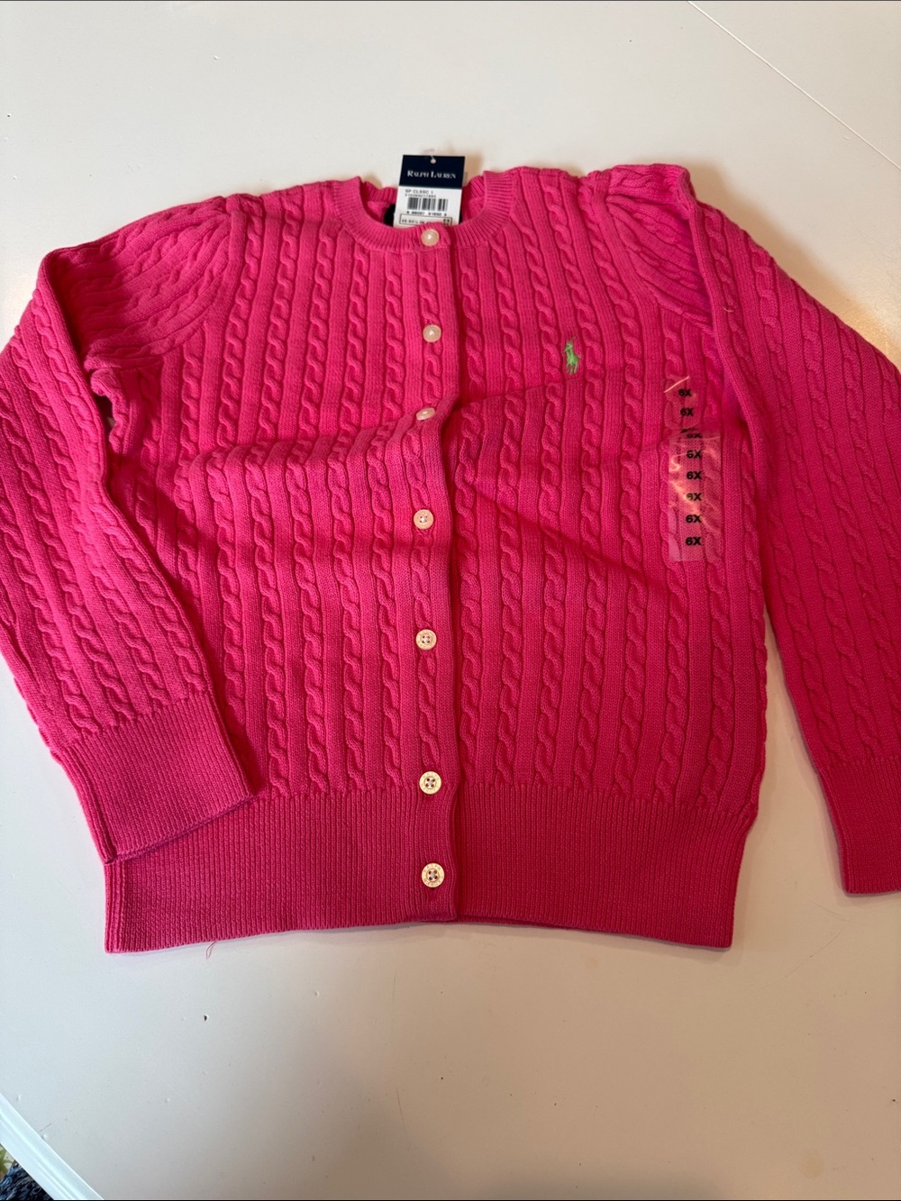 Ralph Lauren Cable Knit Cardigan - Hot Pink